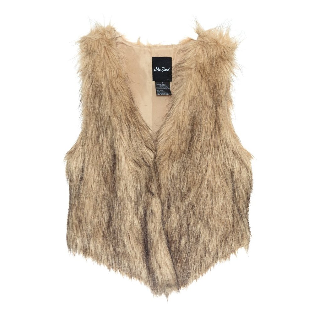 Me Jane Brown Faux Fur Vest Size Small